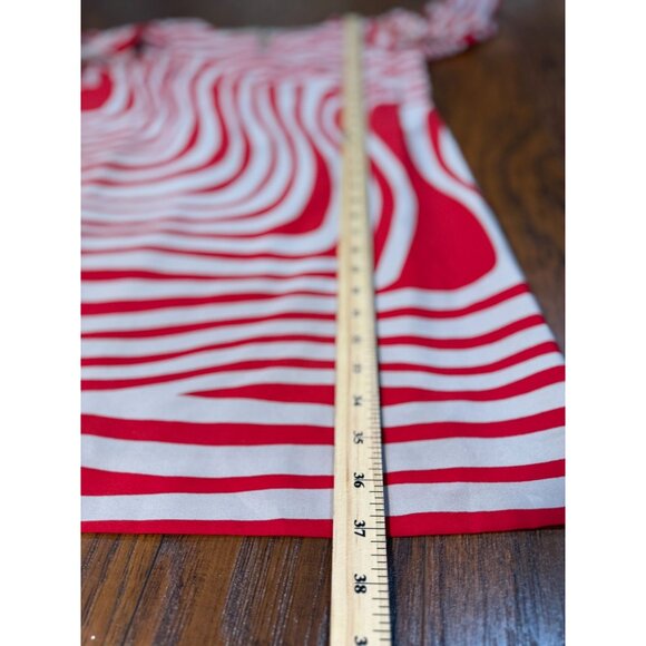 Tahari Arthur S. Levine Women’s Dress Size 10 Red White Geometric Print Career - Picture 8 of 10